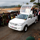 Pope Francis arrives at the Kangemi slum on the outskirts of Nairobi.